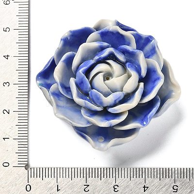 Synthetic Shell Dyed Carved Flower Connector Charms SHEL-D081-01C-1