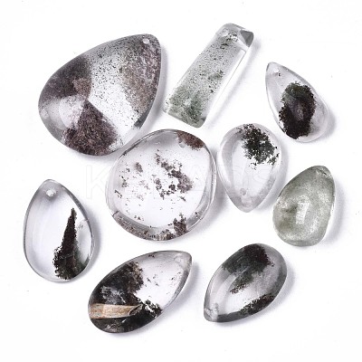 Natural Green Lodolite Quartz/Garden Quartz/Green Phantom Quartz Pendants G-N0326-58-1