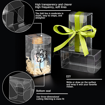 Transparent PET Tea Storage Boxes CON-WH0106-08B-1