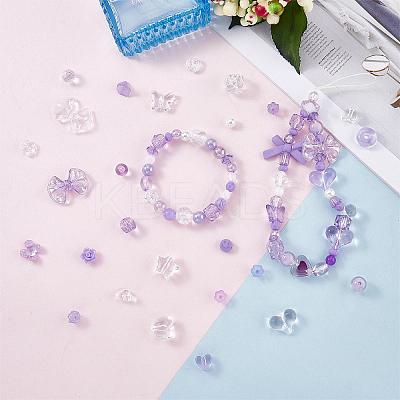 150 Pieces Random Rose Acrylic Beads Bear Pastel Spacer Beads Butterfly Loose Beads for Jewelry Keychain Phone Lanyard Making JX543J-1