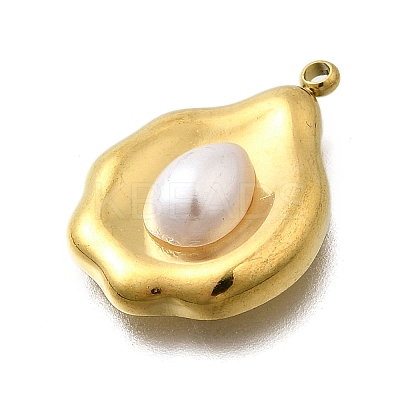 Plastic Imitation Shell Pendants STAS-H201-01D-G-1