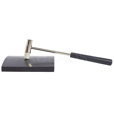 Double Face Jewelry Making Steel Rubber Hammer AJEW-CY0001-85-1