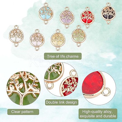28pcs 7 colors Glass Connector Charms GLAA-PH0002-56P-1