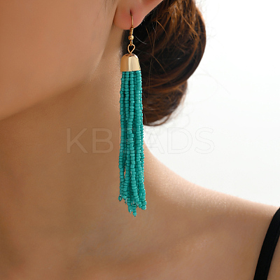 Fashionable Casual Commuter Classic Tassel Alloy Dangle Earrings AC2883-1