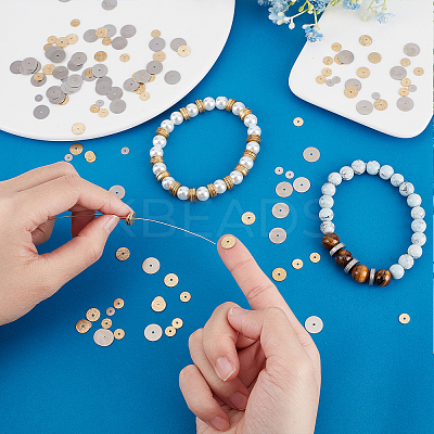 600Pcs 4 Style Brass & 316 Surgical Stainless Steel Spacer Beads STAS-CN0001-14-1
