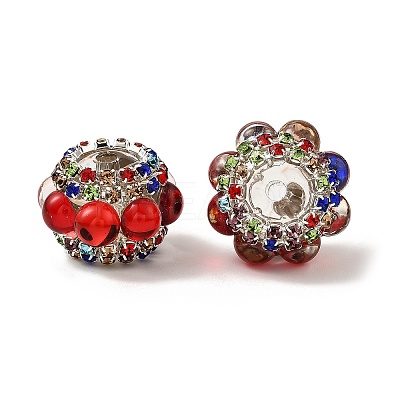 Sparkling Acrylic Rhinestone Round Beads OACR-NH0002-01A-03-1