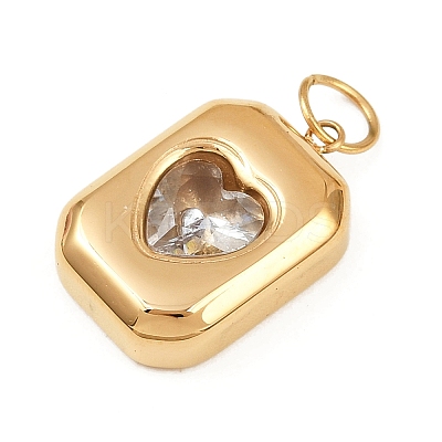 304 Stainless Steel Glass Pendants STAS-K307-13G-1