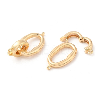 Brass Fold Over Clasps KK-F860-66G-1