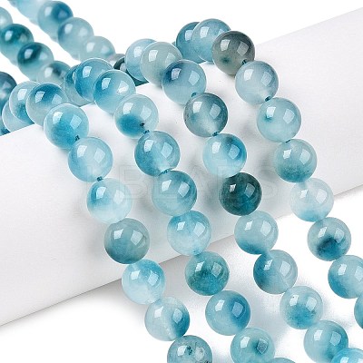 Dyed Natural White Jade Beads Strands G-T138-8mm-210-7-1
