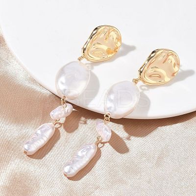 Zinc Alloy Dangle Stud Earrings EJEW-L314-01B-1
