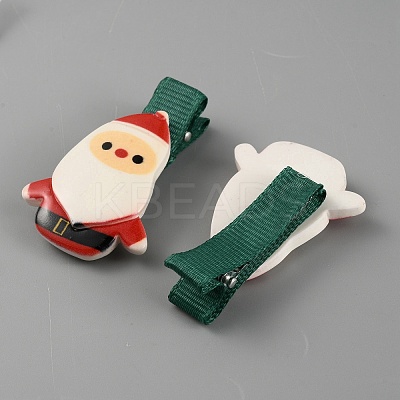 Cute Christmas Acrylic Alligator Hair Clips PHAR-WH0013-03J-1