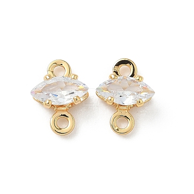 Brass Pave Clear Cubic Zirconia Connector Charms KK-Z136-54B-G-1