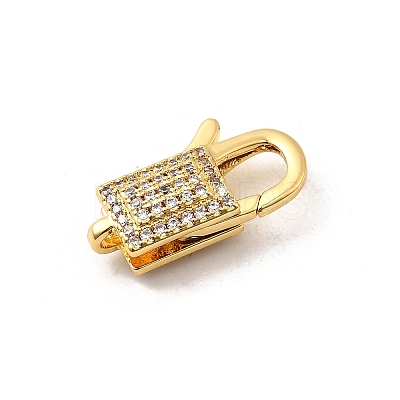 Brass Micro Pave Clear Cubic Zirconia Lobster Claw Clasps KK-A266-24A-G-1