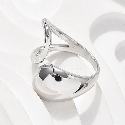 304 Stainless Steel Cuff Rings for Women RJEW-A063-01A-P-1