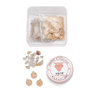 26Pcs Flat Round Initial Letter A~Z Alphabet Enamel Charms DIY-FS0001-62-1