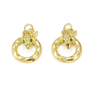Brass Micro Pave Cubic Zirconia Bird Pendants KK-E068-VB004-1