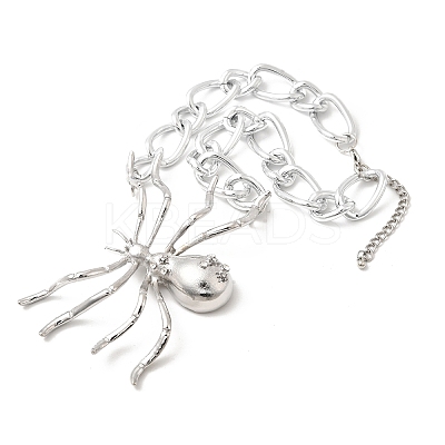 Alloy Crystal Rhinestone Halloween Spider Pendant Figaro Chain Necklaces LS-JEWB-P337-01P-1