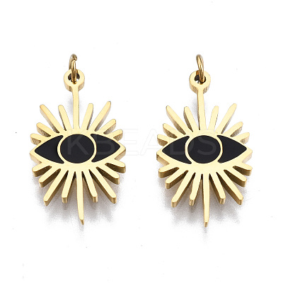 316 Surgical Stainless Steel Enamel Pendants STAS-S116-331A-G-1