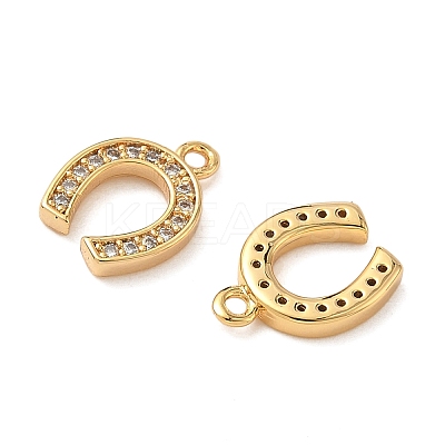 Brass Micro Pave Clear Cubic Zirconia Charms KK-B160-19G-1