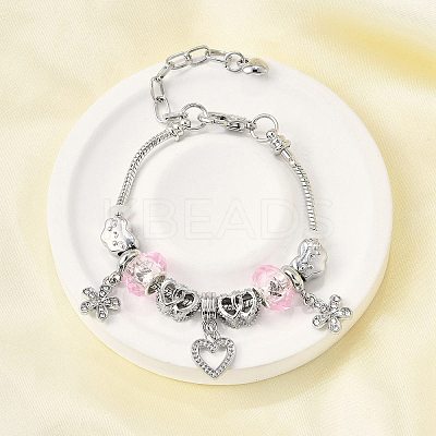 Alloy European Beads Charm Bracelets BJEW-F495-12P-1