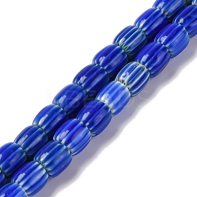 Handmade Lampwork Chevron Beads Strands LAMP-K041-01B-08-1