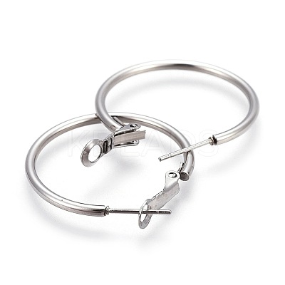 Tarnish Resistant 201 Stainless Steel Hoop Earrings EJEW-F188-24P-A-1