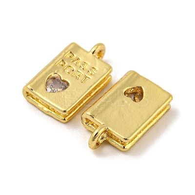 Real 18K Gold Plated Rack Plating Brass Micro Pave Cubic Zirconia Pendants X-KK-R153-03G-1