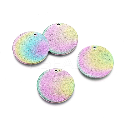 Ion Plating(IP) 304 Stainless Steel Textured Pendants LS-STAS-I098-01-20mm-M-1