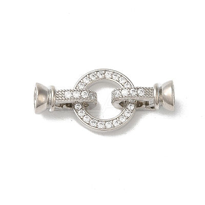 Rack Plating Round Ring Brass Micro Pave Cubic Zirconia Fold Over Clasps KK-F873-22P-01B-1
