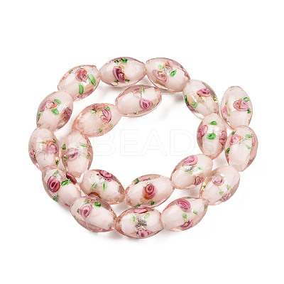 Handmade Silver Foil Glass Lampwork Beads X-LAMP-Q030-02O-1