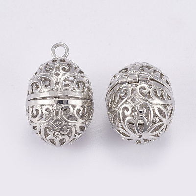 Brass Cage Pendants KK-P115-20P-1
