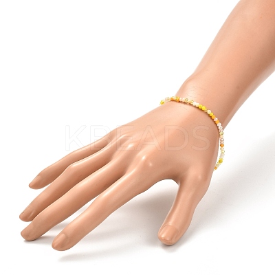 Faceted Round Glass Beads Stretch Bracelet for Teen Girl Women BJEW-JB07072-05-1