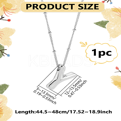 1pc Brass Chain with Alloy Letter Pendants Necklaces NJEW-LP0001-41Y-P-1