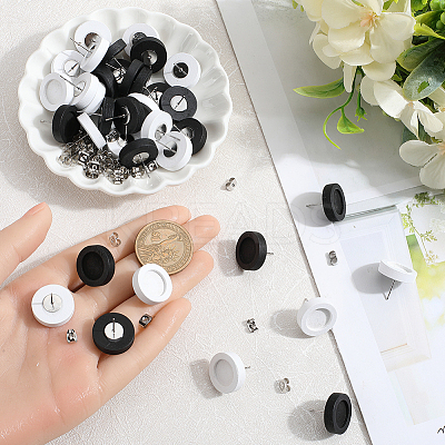 40Pcs 2 Colors Wooden Stud Earring Findings FIND-SC0012-22-1