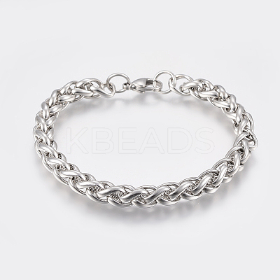 Tarnish Resistant Adjustable 304 Stainless Steel Chain Bracelets LS-BJEW-K187-04P-1