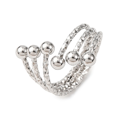 304 Stainless Steel Cuff Rings for Women RJEW-B136-02P-1