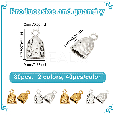 80Pcs 2 Colors Tibetan Style Zinc Alloy Charms FIND-GO0003-06-1
