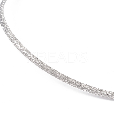 Non-Tarnish 304 Stainless Steel Textured Wire Necklace Making STAS-B036-02P-1