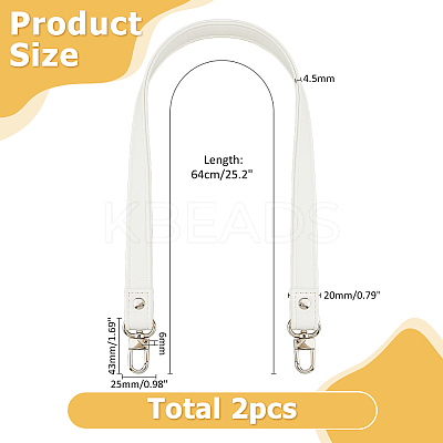 2Pcs PU Leather Bag Straps FIND-HS0001-80B-1