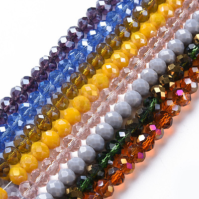 Electroplate Glass Beads Strands EGLA-T025-01C-1