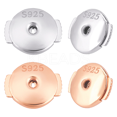 2 Pairs 2 Colors Sterling Silver Ear Nuts STER-CN0001-14B-1