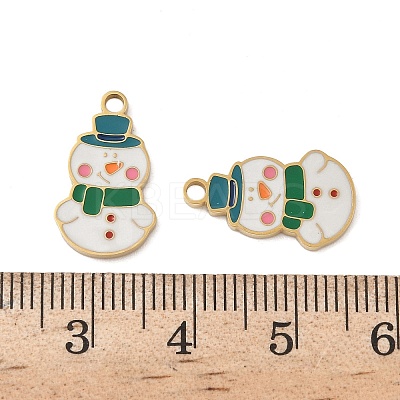Christmas 304 Stainless Steel Enamel Pendants STAS-Z093-08U-G-1