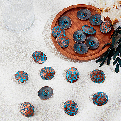 18Pcs 1-Hole Alloy Shank Buttons BUTT-GF0004-19B-1
