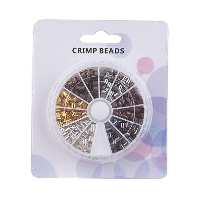 1 Box 6 Colors Brass Crimp Beads KK-JP0010-03B-1