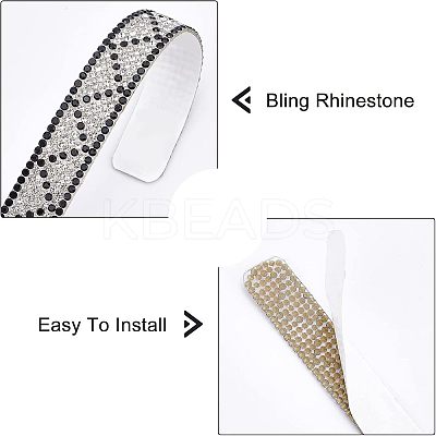 Car Door Handle Bling Rhinestones Stickers AJEW-WH0181-43-1