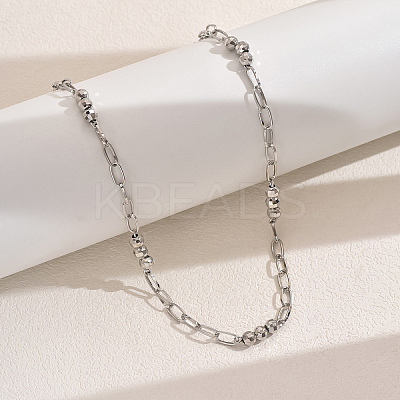Fashionable Vintage Simple Brass Paperclip Chain Women's Long Necklaces PN4566-5-1