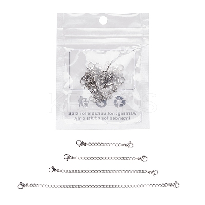4 Strands 4 Styles 304 Stainless Steel Chain Extender STAS-YW0001-11-1