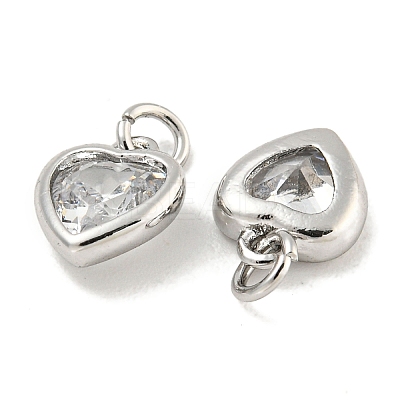Brass Micro Pave Clear Cubic Zirconia Pendants KK-P275-33B-P-1