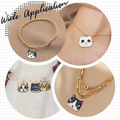 45Pcs 9 Styles Printed Alloy Pendants ENAM-CJ0003-46-1
