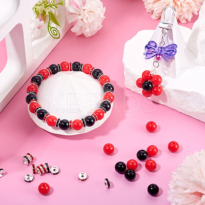 100Pcs 2 Colors Opaque Acrylic Beads MACR-TA0002-52-1